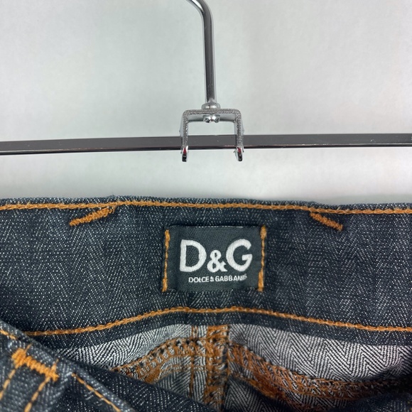 Dolce & Gabbana D&G Pinstripe Dark Wash Straight Leg Jeans Women's Sz 28 42